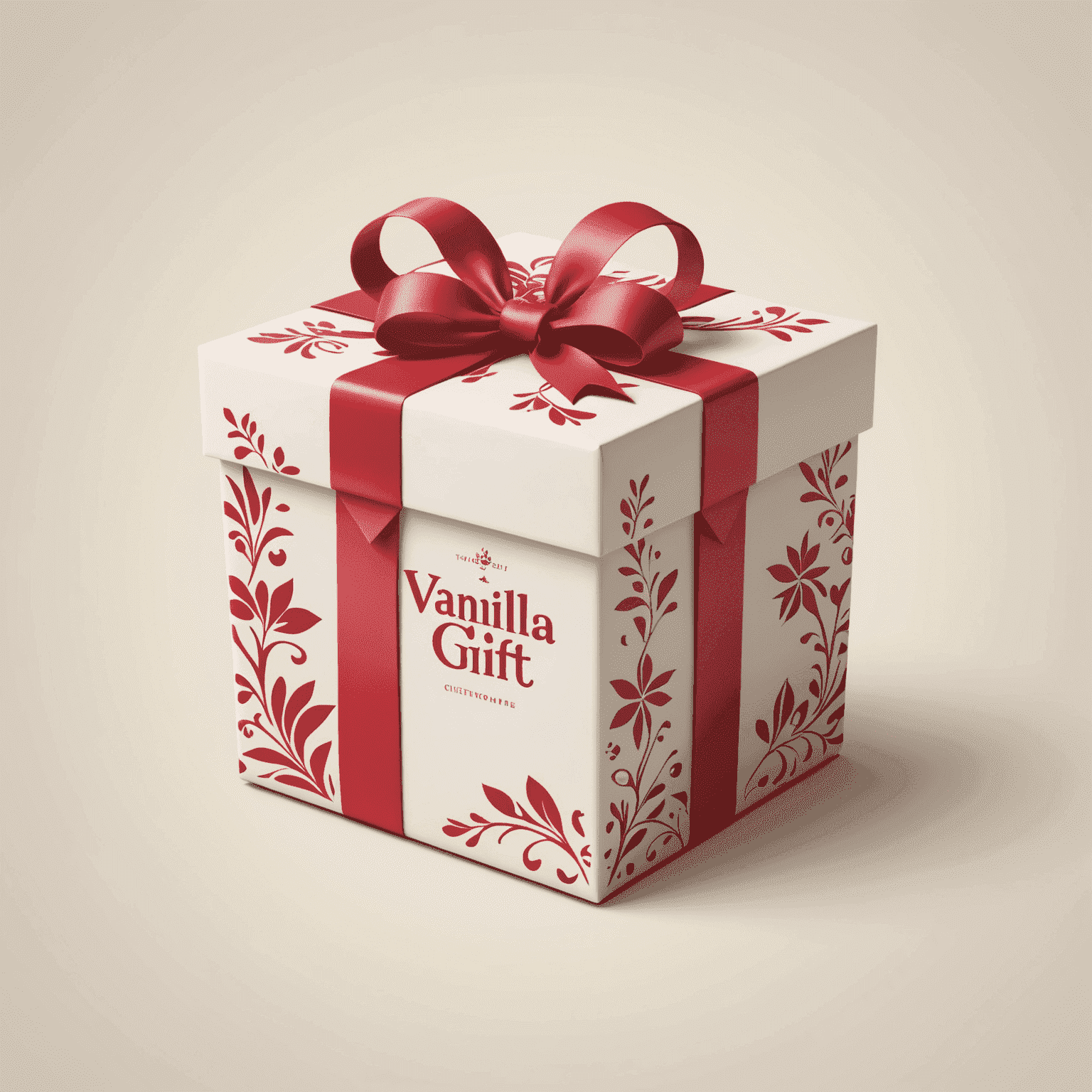 Vanilla Gift logo featuring a stylized gift box with a red and pink color scheme