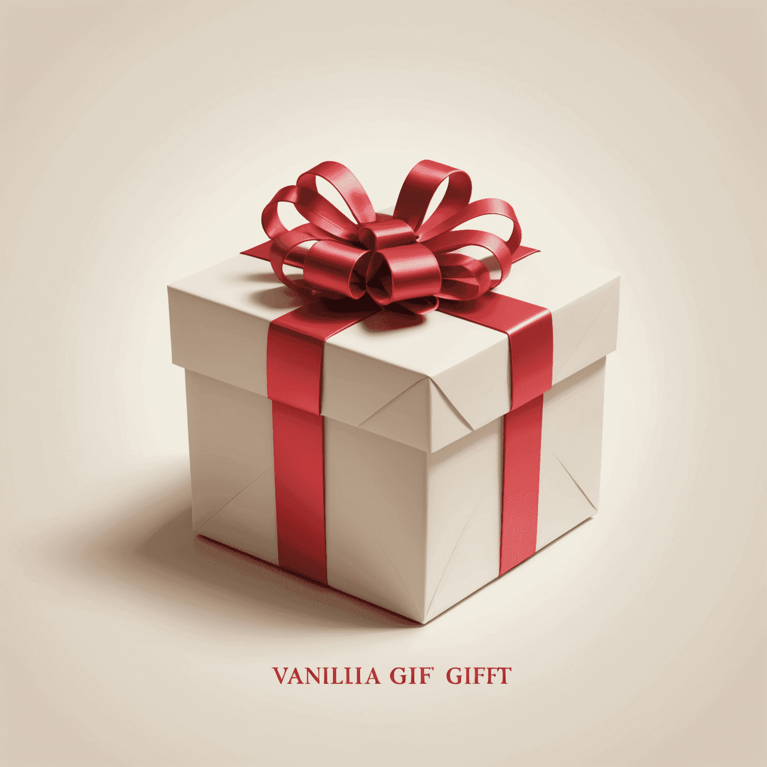 Vanilla Gift logo featuring a stylized gift box with a red and pink color scheme