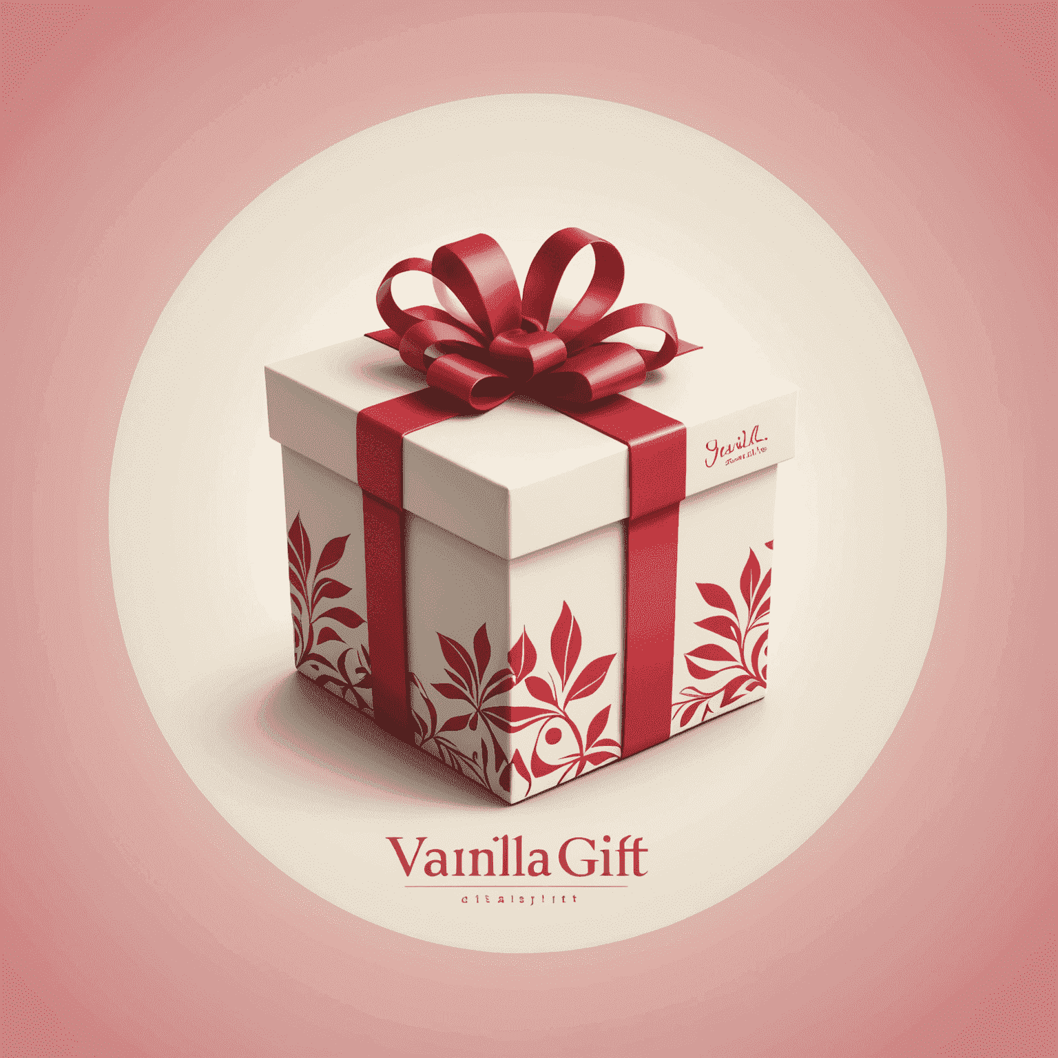 Vanilla Gift logo featuring a stylized gift box with a red and pink color scheme